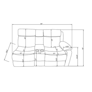 Blanche - Sectional Sofa With LED Lighting And Integrated Speaker - Gray