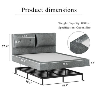 Airframe - Upholstered Bed Frame With Double Layered Upholstered Headboard