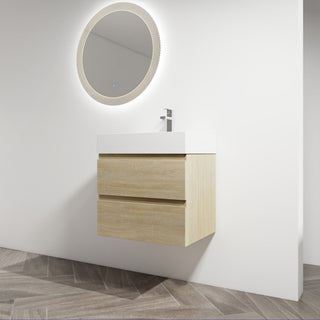 Wall Mounted Bathroom Vanity And Sink, 2 Soft Close Drawers