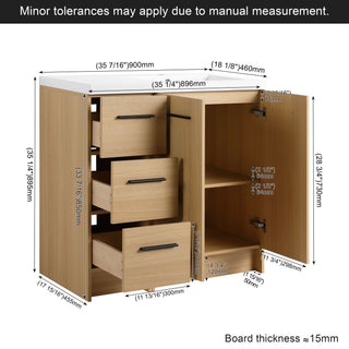 Wall Mounted Floating Bathroom Vanity With Sink, Door & Drawers Modular Cabinet