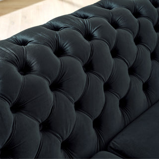 L Shaped Chesterfield Sectional Sofa With Stainless Steel Accents