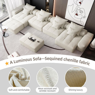 Modern Oversized Diy Combination Modular Sectional Sofa With Pillows