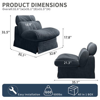 Accent Chair, Soft Medium Firm Upholstery For Living Room