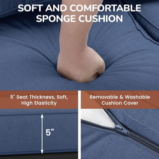 Modern All-Weather Patio Armchairs With Thick Cushions (Set of 2)