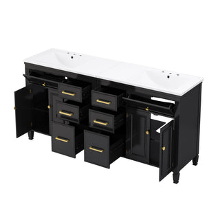 2 Piece Freestanding Bathroom Vanity Set With Sink Top, Reversible Dual Layout