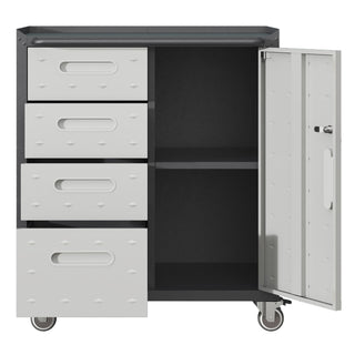 Sturdy Metal Tool Storage Cabinet With Wheels Durable Garage, Office & Home Organizer Steel
