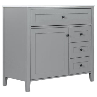 Bathroom Vanity With Sink, Cabinet With 3 Drawers And Adjustable Shelf