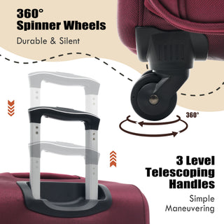 Softside Luggage Expandable Set With Duffel Bag Upright Spinner