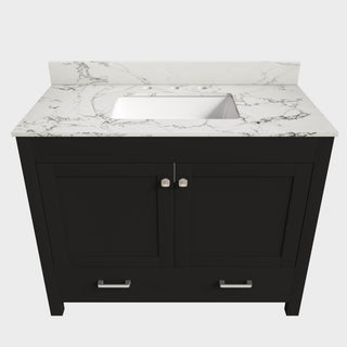 Bathroom Vanity Set, Soft Close Doors, 3 Faucet Holes, Sink Included - Black