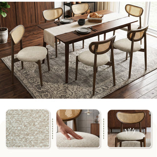 Rattan Side Dining Chairs For Kitchen (Set of 2)