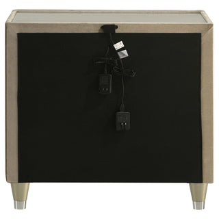 Mika - 2 Drawer LED Nightstand With USB