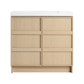 Freestanding Bathroom Vanity With Sink & 2 Soft Close Cabinet Doors