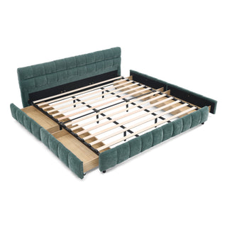 Modern Platform Bed Frame With Thick Fabric