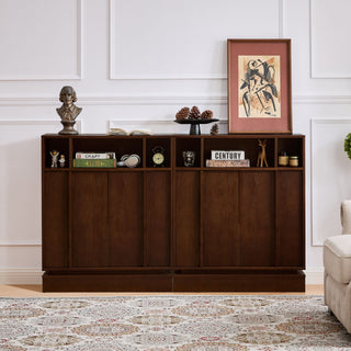 Fluted Sideboard Buffet Cabinet With 2 Doors And Adjustable Shelf, Storage Cabinet For Entryway