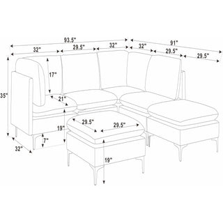 Upholstered Modular Sectional & Tall Legs