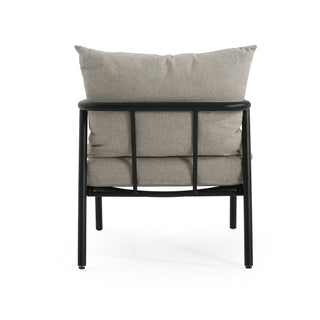 Leora - Modern Minimalist Round Tube Sofa Chair With Cushions - Beige / Black