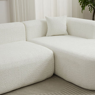 L - Shape Boneless Cloud Couch With 2 Throw Pillows For Living Room