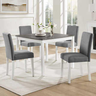 5 Piece Dining Table Set With 4 Chairs For Kitchen - Gray / White