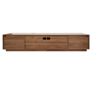 TV Stand, Entertainment Center & Fluted Door & Cable Management, Soft Closing Hinges - Walnut