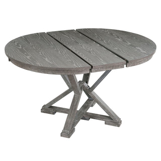 Dining Set With Extendable Round Table And 4 Upholstered Chairs