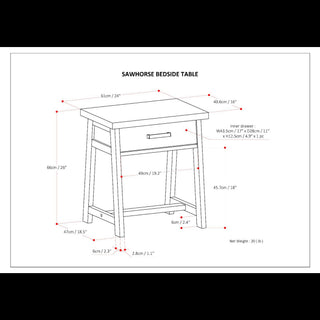 Sawhorse - Handcrafted Bedside Table