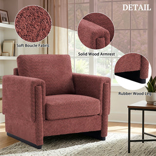 Upholstered Accent Armchair With Square Arm