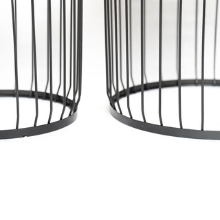 Solar Powered Nesting Side Table Set - Black