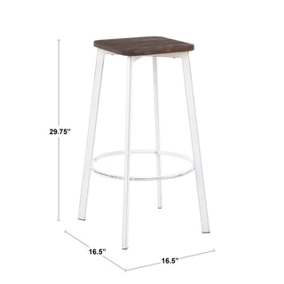 Clara - Industrial Square Barstool (Set of 2) - Espresso