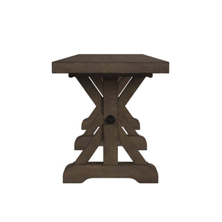 Yellowstone - Dining Bench With Metal Bar Cross - Medium Brown
