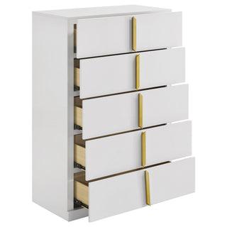 Lauryn - 5 Drawer Bedroom Chest - Gloss White