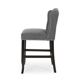 Vienna - Fabric Tufted Counter Stool With Nailhead Accents (Set of 2)