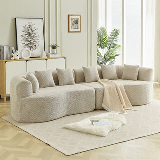 Curved Sectional Sofa With 6 Pillows