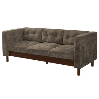 3 Seater Sofa With Square Arms, Tufted Pillow Back For Living Room