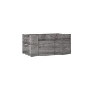 Floating Bathroom Vanity Cabinet, Soft Close Double Drawers, Open Side Storage, Wall Mounted, Cabinet Only