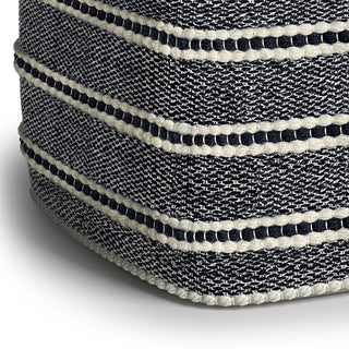 Corrie - Square Outdoor / Indoor Pouf - Navy / White
