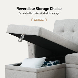 Lucca - Reversible Sleeper Sectional Sofa With Storage Chaise