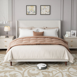 Upholstered Bed & High Headboard Design