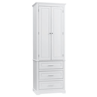 Tall Storage Cabinet With 3 Drawers For Bathroom