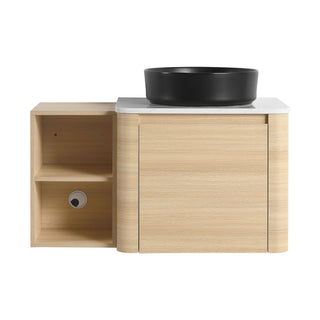 Mounted Bathroom Vanity With Art Sink, Storage Shelves, Soft Close Door