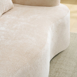 Modular L-Shape Sectional Sofa With Curved Chaise