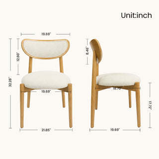 Upholstered Dining Chairs With Dual Post Back Support For Dining Room (Set of 2)