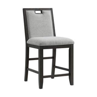 Elodie - Fabric Counter Chair (Set of 2) - Charcoal / Gray