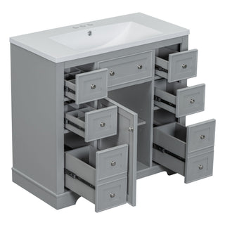 Modern Bathroom Vanity With Sink Combo, 6 Drawers And 1 Cabinet