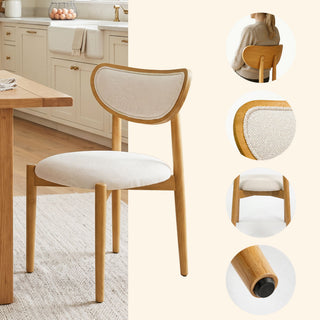 Upholstered Dining Chairs With Dual Post Back Support For Dining Room (Set of 2)