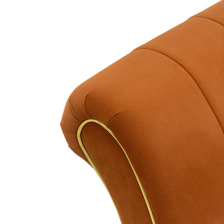 3 Seater Sofa With Rolled Arms, Vertical Channel Tufted Backrest