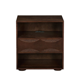 Nightstand With USB Ports & Outlet Hole, End Table With Drawer