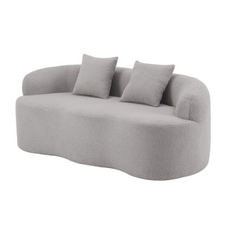 Curved Loveseat Sofa With Round Armrest