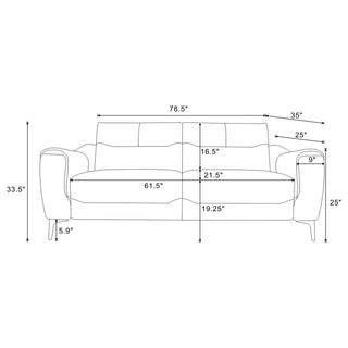 Oberle - 2 Piece Upholstered Sofa Set With Pocket Coil Seating - Charcoal