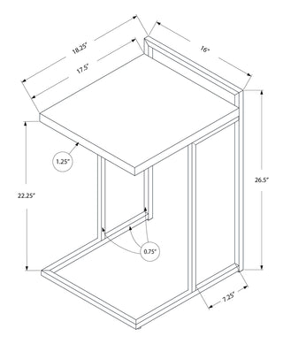 Accent Table, C - Shaped, Contemporary & Modern
