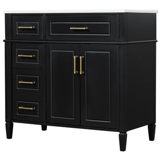 Bathroom Vanity With Sink, 4 Drawers, 2 Doors